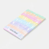 Post-it® Joli Pastel Tie Dye Watercolor Stripes Nom (Incliné)