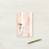Post-it® Joli Peach Pink Crème raypes Chat (Sur un bureau)