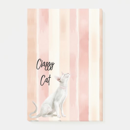 Post-it® Joli Peach Pink Crème raypes Chat (Devant)