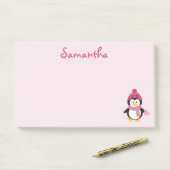Post-it® Joli Penguin Love (Sur un bureau)