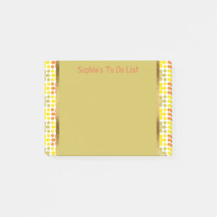 Post-it® Joli Personnalisé Rétro Jaune Orange Vert Blanc