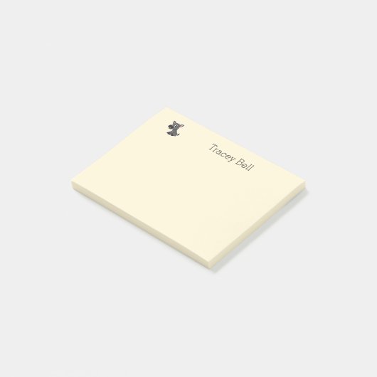 Post-it® Joli petit âne gris crème (Incliné)