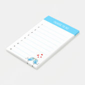 Post-it® Joli petit oiseau bleu & coeur Que faire bordé (Incliné)