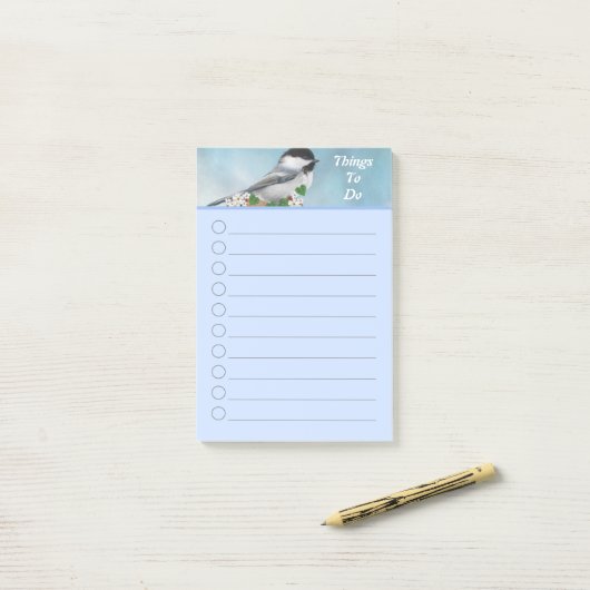 Post-it® Joli Petit Oiseau & Petites Fleurs Que Faire (Sur un bureau)