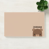 Post-it® Joli petit ours brun avec nom personnalisé (Bureau)