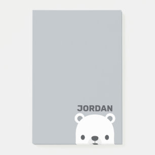 Post-it® Joli petit ours polaire avec nom personnalisé