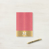 Post-it® Joli pois  faux or parties scintillant motif (Sur un bureau)