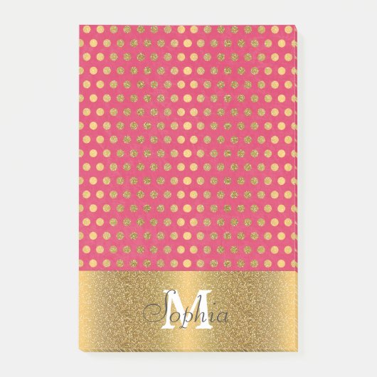 Post-it® Joli pois  faux or parties scintillant motif (Devant)