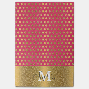 Post-it® Joli pois  faux or parties scintillant motif