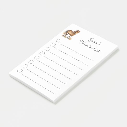 Post-it® Joli Pony Script Cheval Enfants Sticky To Dos (Incliné)