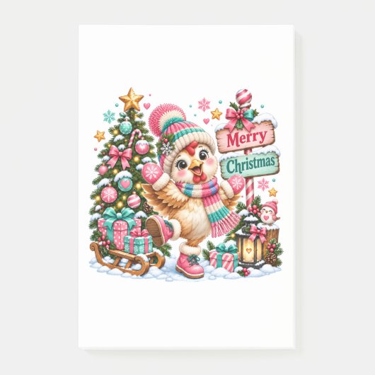 Post-it® Joli poulet joyeux Noël (Devant)