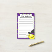 Post-it® Joli Purple Sunshine sorcière Halloween Enseignant (Sur un bureau)