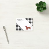 Post-it® Joli Red Flannel Plaid Dachshund Chien (Bureau)