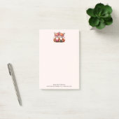 Post-it® Joli renard orange en amour avec adresse (Bureau)