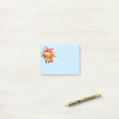 Post-it® Joli Renard rouge avec feuilles automnales (Sur un bureau)