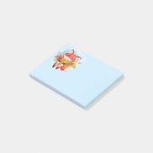Post-it® Joli Renard rouge avec feuilles automnales (Incliné)