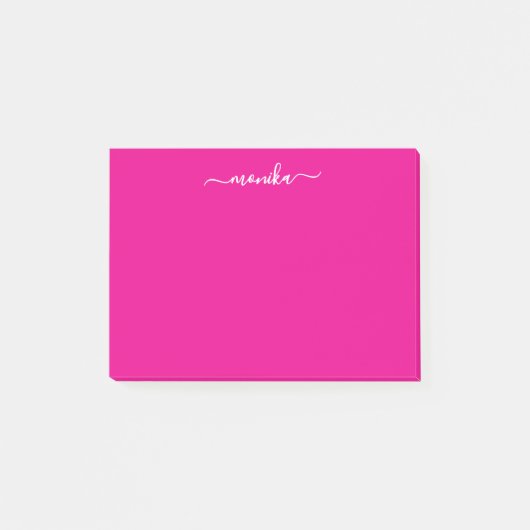 Post-it® Joli rose chaud nom personnalisé (Devant)