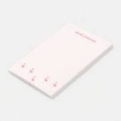 Post-it® Joli rose flamingo nom personnalisé rose (Incliné)