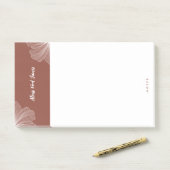 Post-it® Joli script floral terracotta rust chic (Sur un bureau)