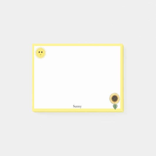 Post-it® Joli Soleil, Tournesol & Cadre Jaune (Devant)