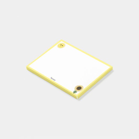 Post-it® Joli Soleil, Tournesol & Cadre Jaune (Incliné)