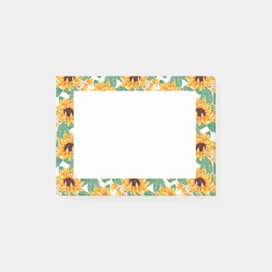 Post-it® Joli tournesol Jaune et Motif vert (Devant)