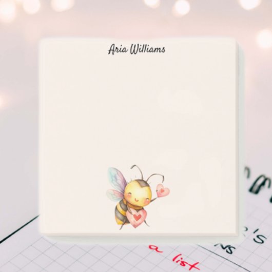 Post-it® Jolie abeille avec notes de cœur