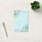 Post-it® Jolie aquarelle Bleu Floral Notes personnalisées (Bureau)