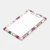 Post-it® Jolie aquarelle Fleurs Fille Monogramme Nom (Incliné)