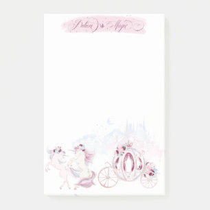 Post-it® Jolie aquarelle Unicorn rose et argent Accents