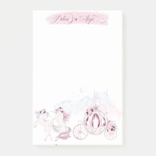 Post-it® Jolie aquarelle Unicorn rose et argent Accents (Devant)
