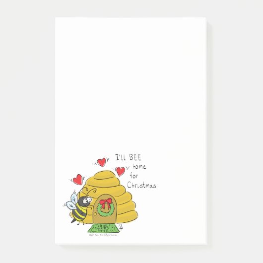 Post-it® Jolie Bee Christmas Drôle Cartoon de vacances (Devant)