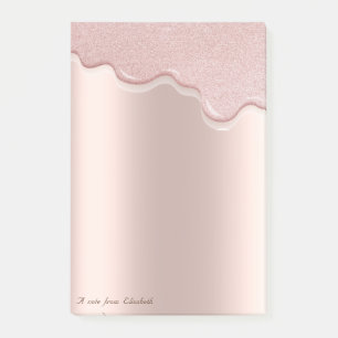 Post-it® Jolie Chic Élégant Gouttes de Paillettes en Or Ros