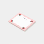 Post-it® Jolie coccinelle avec les coeurs pour les filles (Incliné)