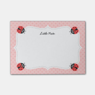 Post-it® Jolie coccinelle avec les coeurs pour les filles