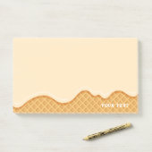 Post-it® Jolie crème glacée sur mesure Vanille (Sur un bureau)