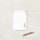 Post-it® Jolie danseuse de ballet en rose & Fleurs à faire  (Sur un bureau)