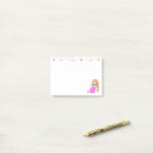 Post-it® Jolie fée et fleurs sur fond blanc (Sur un bureau)