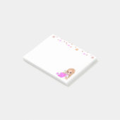 Post-it® Jolie fée et fleurs sur fond blanc (Incliné)