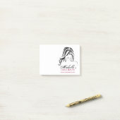 Post-it® Jolie fille aux cheveux ondulés et Icône maquillag (Sur un bureau)