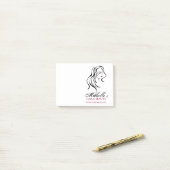 Post-it® Jolie fille aux cheveux ondulés et Icône maquillag (Sur un bureau)