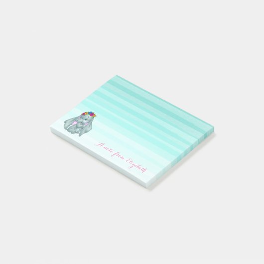 Post-it® Jolie fille élégante, bébé éléphant (Incliné)