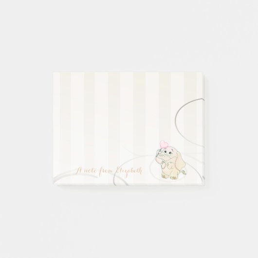 Post-it® Jolie fille élégante, bébé éléphant (Devant)