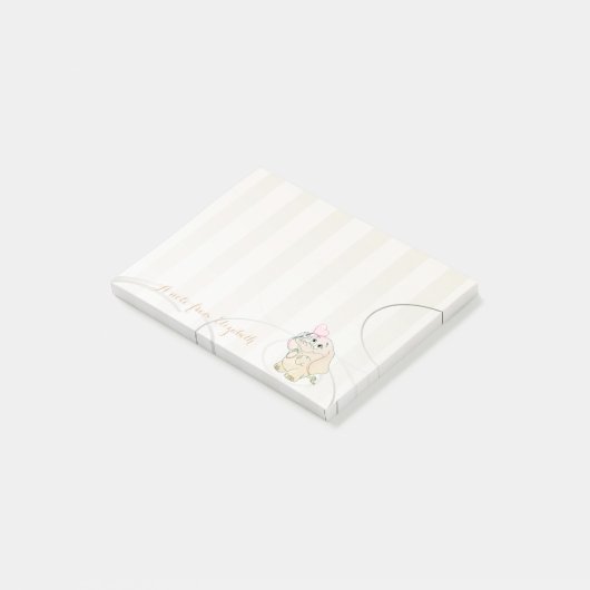 Post-it® Jolie fille élégante, bébé éléphant (Incliné)