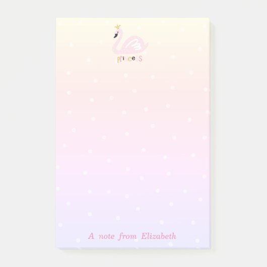 Post-it® Jolie fille élégante, Cygne, Tiare, Points (Devant)