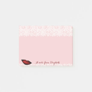 Post-it® Jolie fille élégante, dentelle, lèvres rouges