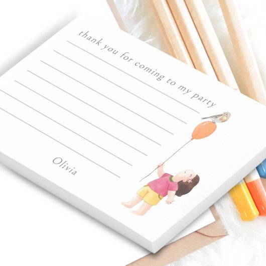 Post-it® Jolie Fille Fête d'Anniversaire Enfant Ballon Merc