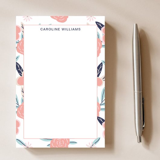 Post-it® Jolie Fille Fleurs roses mignonnes Nom Floral