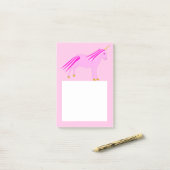 Post-it® Jolie fille rose bébé licorne (Sur un bureau)