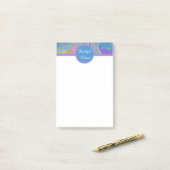 Post-it® Jolie fille rose pourpre et bleu Notes collantes (Sur un bureau)